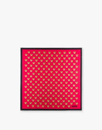 All-Over Teddy Bear silk scarf