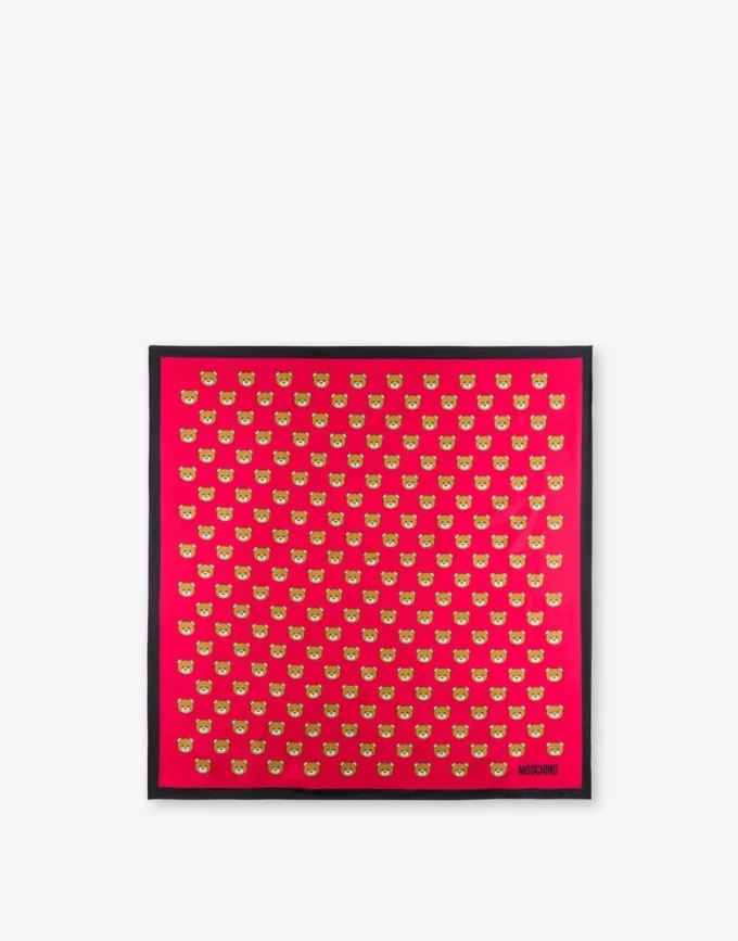 All-Over Teddy Bear silk scarf