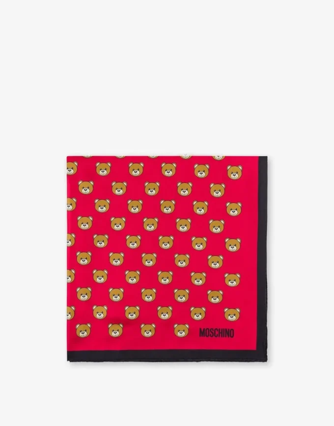All-Over Teddy Bear silk scarf