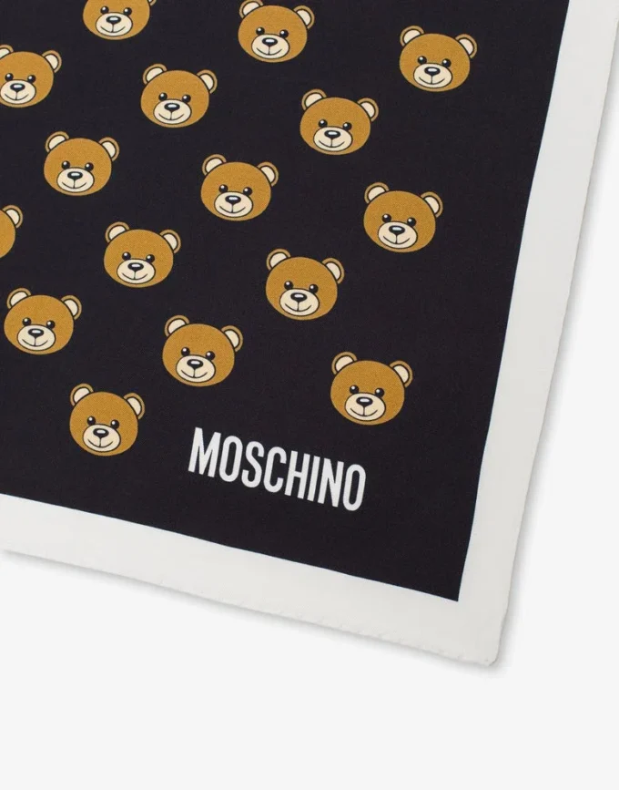 All-Over Teddy Bear silk scarf