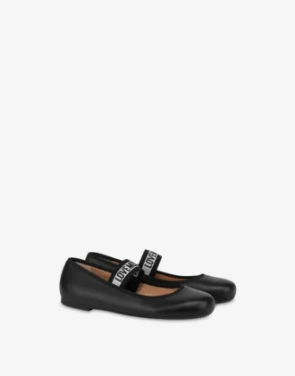 Ballerinas in nappa with elastic logo band