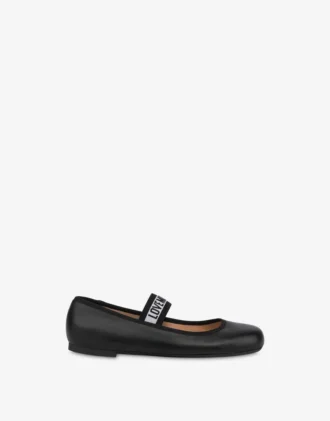 Ballerinas in nappa with elastic logo band