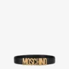 Belt in leather with logo