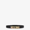 Belt in leather with logo