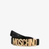 Belt in leather with logo