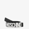 Belt in leather with logo