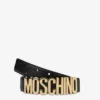 Belt in leather with logo