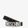 Belt in leather with logo