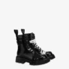 Biker boots in brushed calfskin