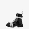 Biker boots in brushed calfskin
