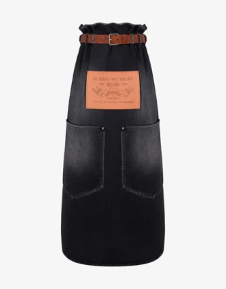 Black denim skirt