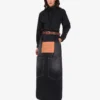 Black denim skirt