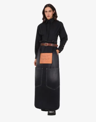 Black denim skirt
