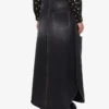 Black denim skirt