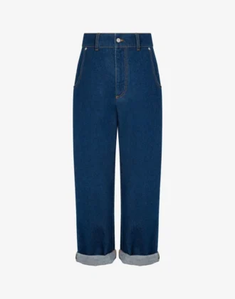 Blue cotton denim pants
