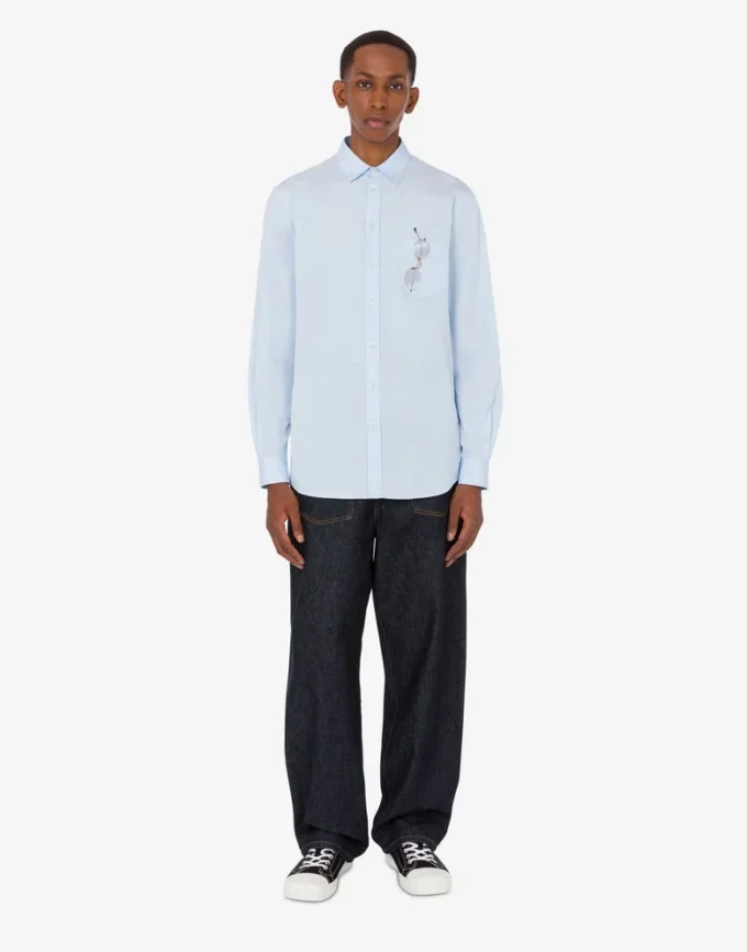 Printed cotton poplin shirt