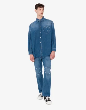 Blue cotton denim pants