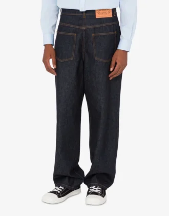 Blue cotton denim pants