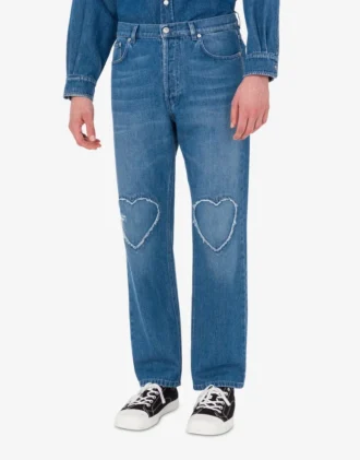 Blue cotton denim pants
