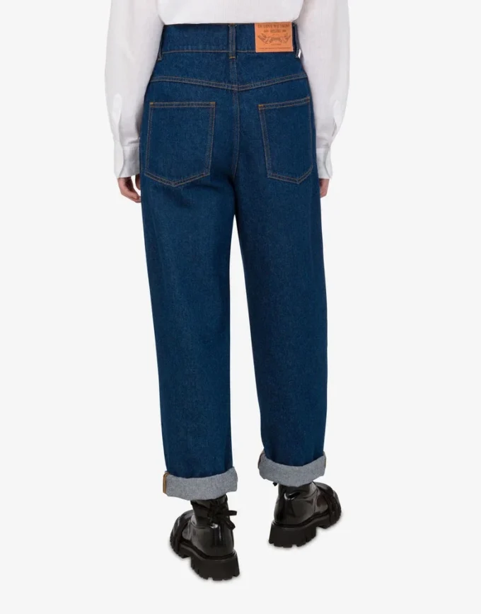 Blue cotton denim pants