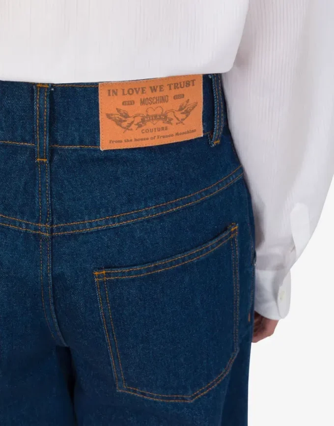 Blue cotton denim pants