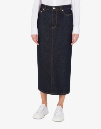 Blue denim skirt