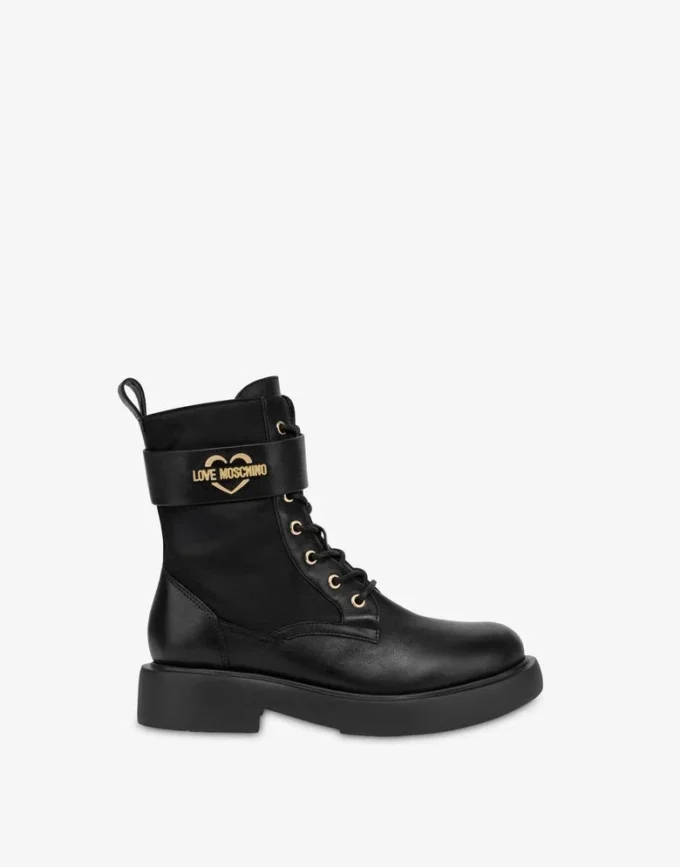 Calf and nylon ankle boots Calf and nylon ankle boots