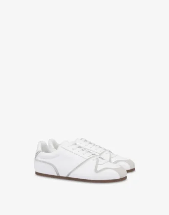 Calfskin and suede trainers