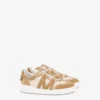 Calfskin and suede trainers