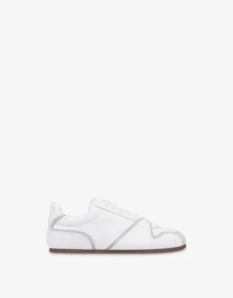 Calfskin and suede trainers