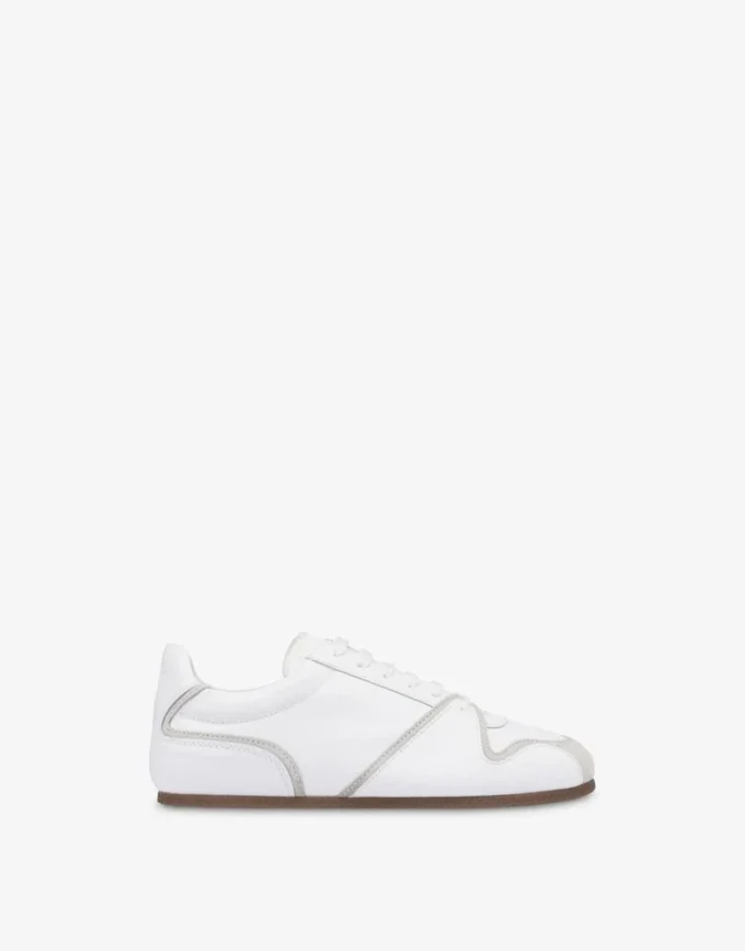 Calfskin and suede trainers
