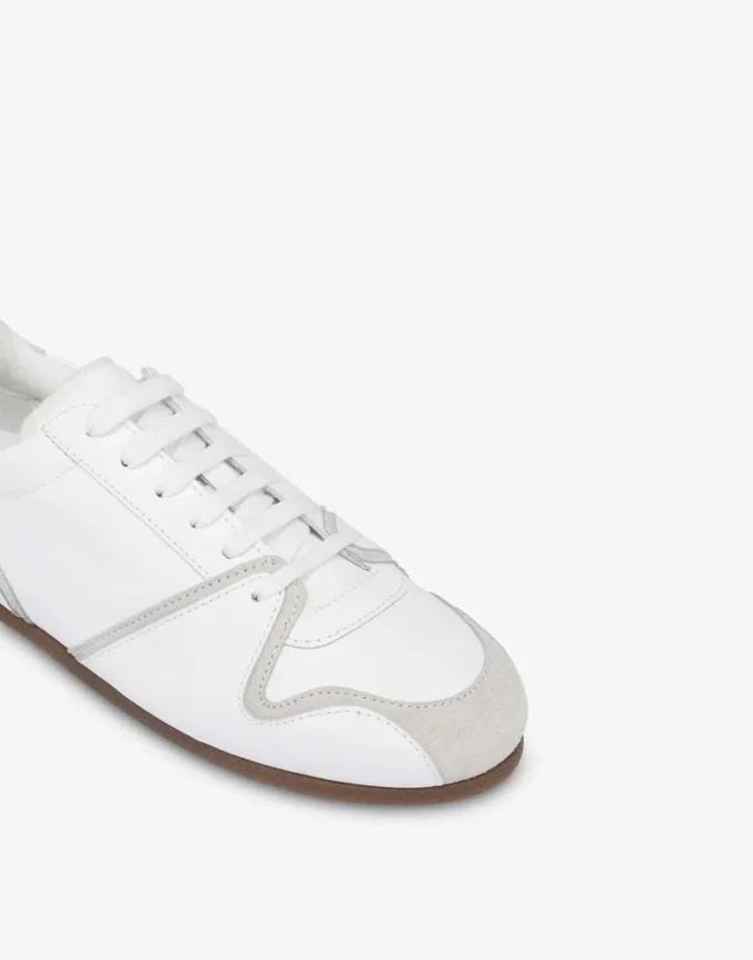 Calfskin and suede trainers