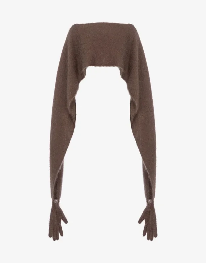 Cloak in brushed mohair