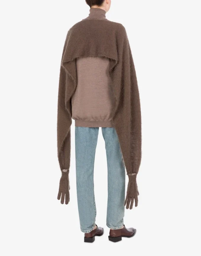 Cloak in brushed mohair