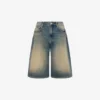 Cotton denim bermuda shorts