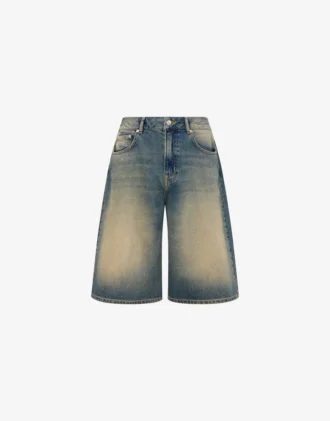 Cotton denim bermuda shorts