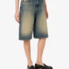 Cotton denim bermuda shorts
