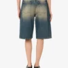 Cotton denim bermuda shorts
