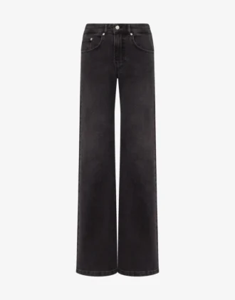 Cotton denim flare pants