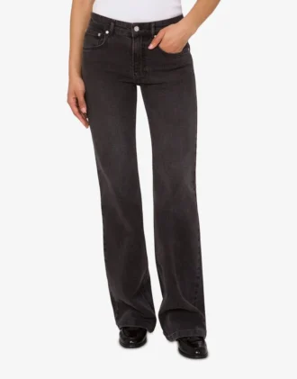 Cotton denim flare pants