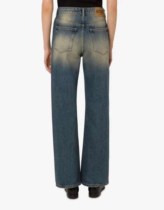 Cotton denim flare pants Cotton denim flare pants