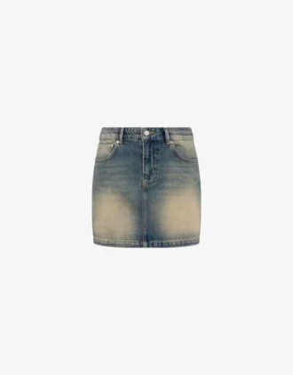 Cotton denim miniskirt