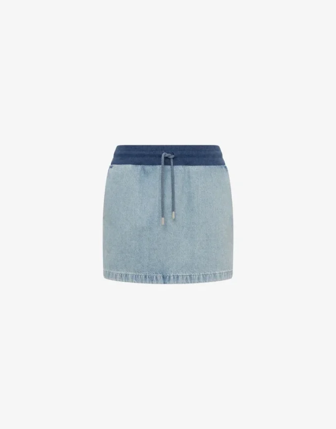 Cotton denim miniskirt