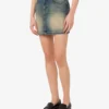 Cotton denim miniskirt