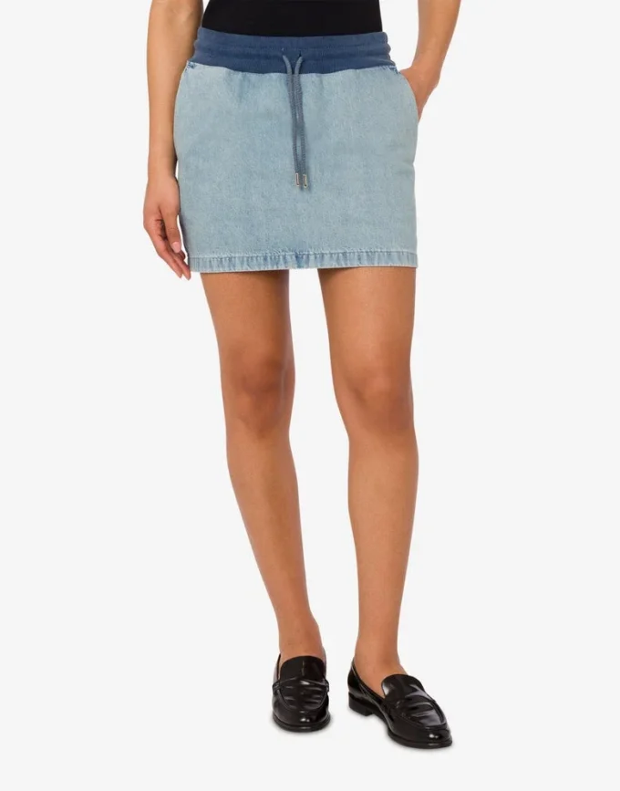 Cotton denim miniskirt