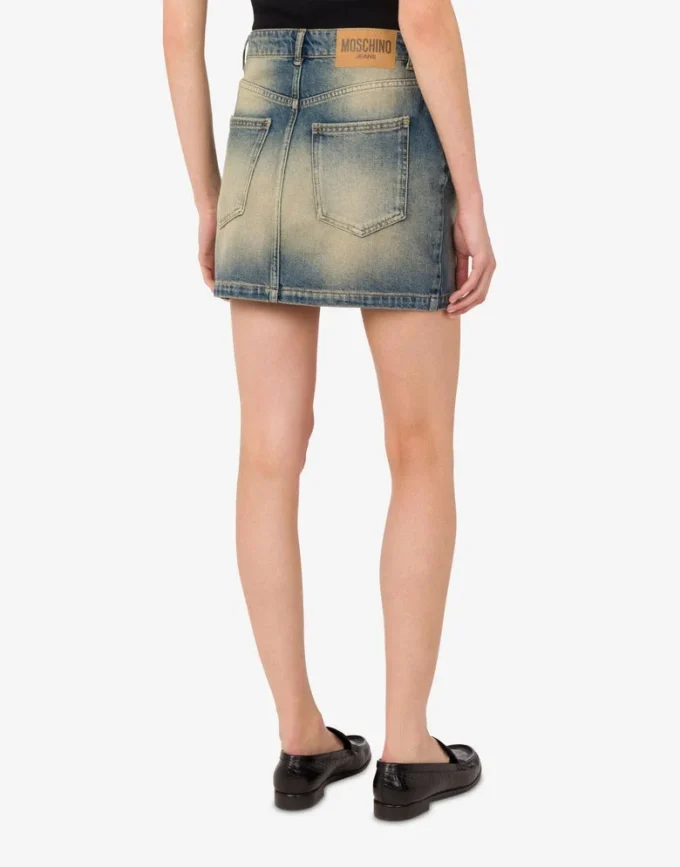 Cotton denim miniskirt