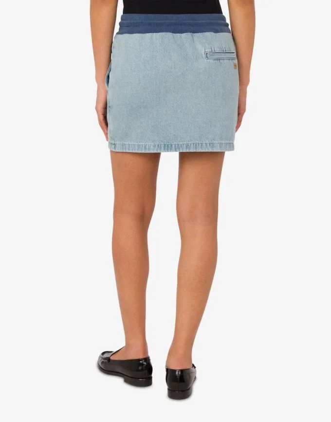 Cotton denim miniskirt