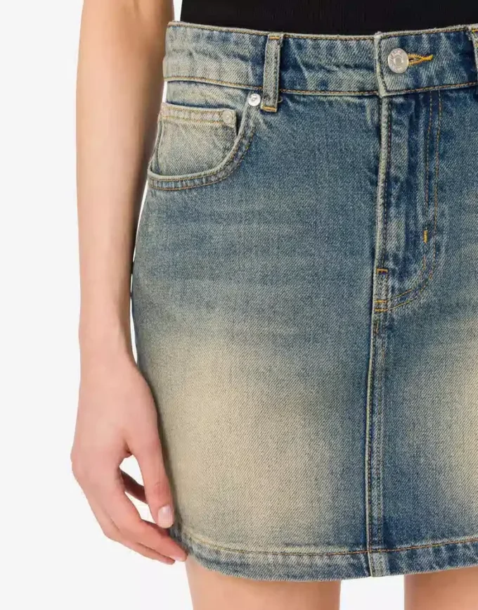 Cotton denim miniskirt