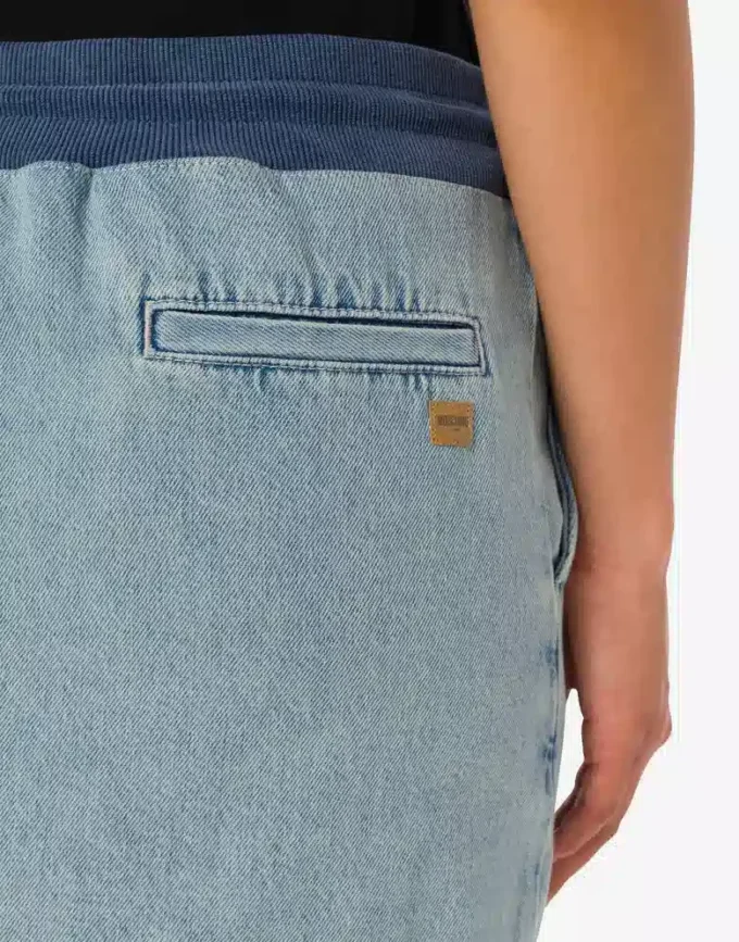 Cotton denim miniskirt