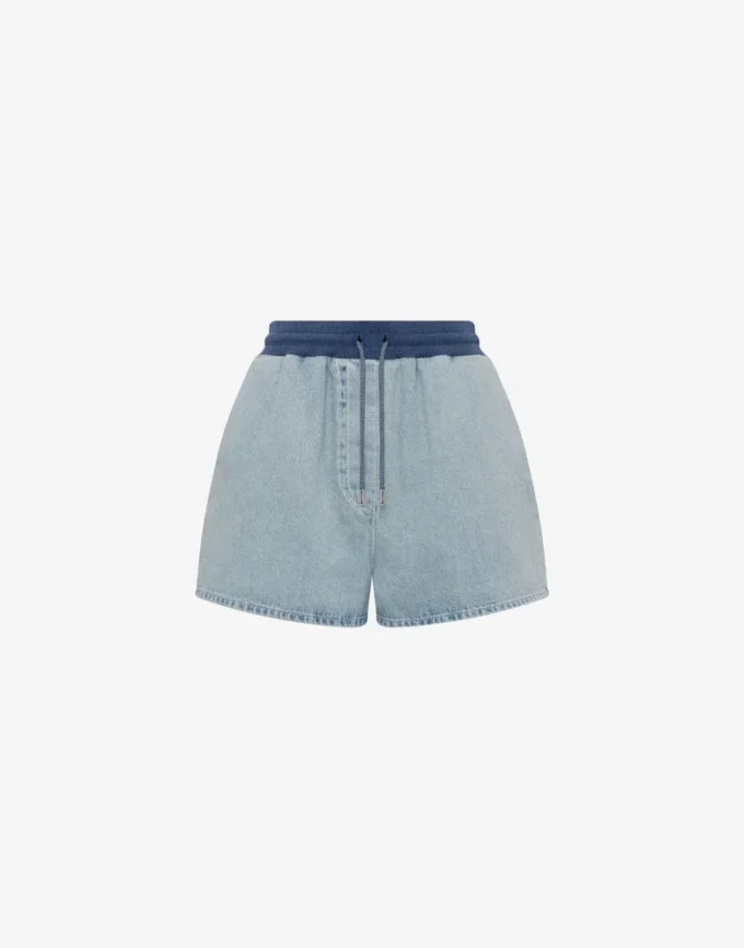 Cotton denim shorts